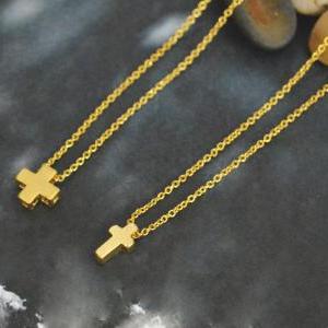 Mini Cross Necklace, Simple Necklace, Modern..