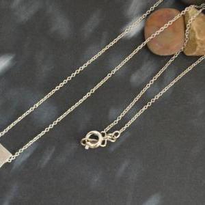 Mini Silver Square, Simple Necklace, Modern..