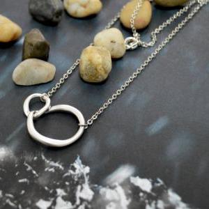 Interlocking Circle Necklace, Linked Ring..