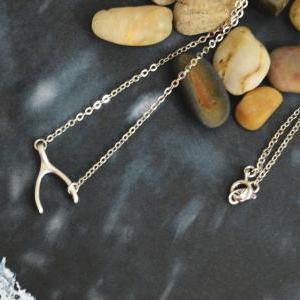 Wishbone necklace, Simple necklace,..