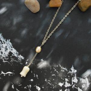 Flower gemstone necklace, Jade neck..