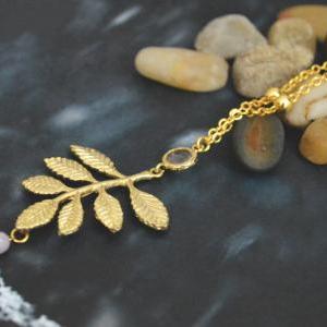 Leaf Necklace, Glass Necklace, Elegant Necklace,..
