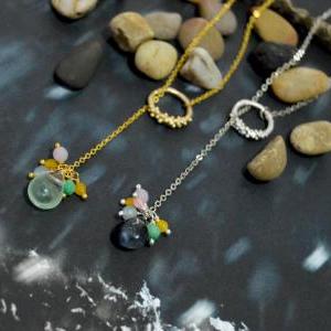 A-101 Dangle drop ring necklace, Ge..