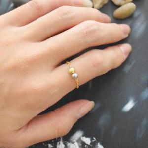 E-021 Metal Bead Ring, Beads Ring, Chain Ring,..