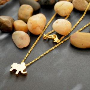 A-064 Personalized Initial Elephant Necklace,..