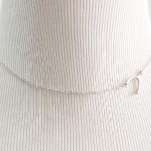 A-076 Sideways Wishbone Necklace, Unbalanced..