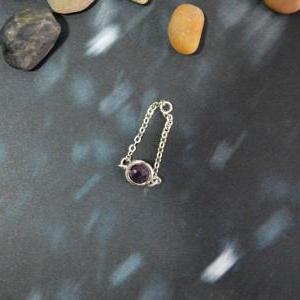 E-014 Purple Amethyst Glass Ring, Gold Frame Ring,..