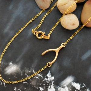 A-063 Sideways wishbone necklace, U..