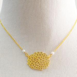 A-055 Hydrangea flower necklace, Si..