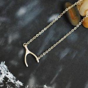 A-031 Wishbone Pendant Necklace, Simple Necklace,..