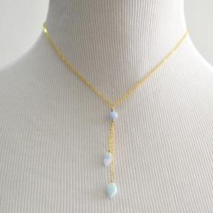 A-051 Glass Leaf Beads Necklace, Vintage Necklace,..