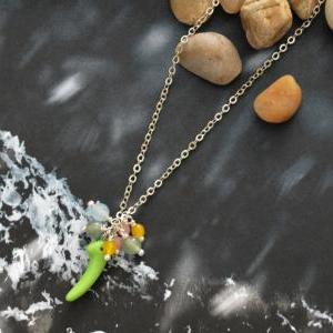 A-049 Glass Beads Necklace, Simple Necklace,..