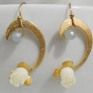 SALE) B-057 Pendant earrings, Gemst..