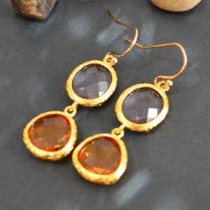 ) B-032 Glass Earrings, Tanzanite &..