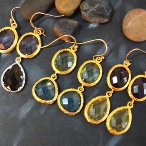 SALE) B-029 Glass earrings, Tanzani..