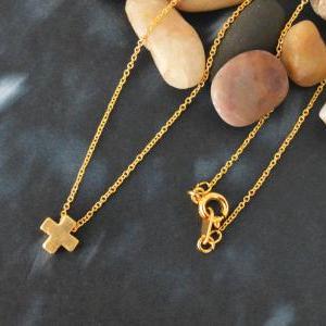 A-005 Cross Necklace, Simple Necklace, Modern..