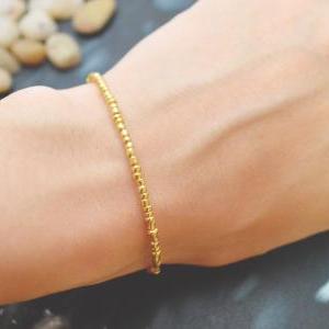 C-064 Gold Beaded bracelet, Seed be..