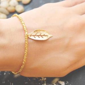 C-056 Gold Beaded bracelet, Seed be..