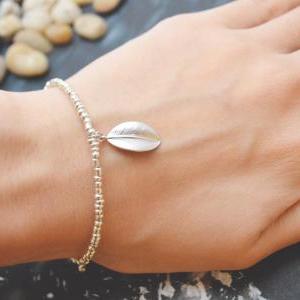 C-048 Silver Beaded Bracelet, Seed Bead Bracelet,..