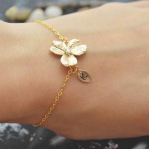 C-033 Flower initial bracelet, Pers..