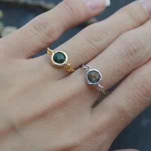 E-030 Emerald ring, Gold Frame ring..