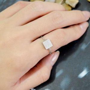E-022 Square Ring, Chain Ring, Hammered Ring,..