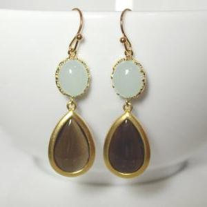 B-070 Jade drop earrings, Gemstone ..