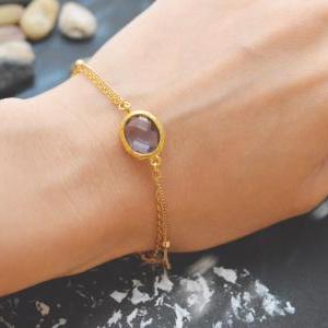 C-080 Tanzanite bracelet, Gold fram..