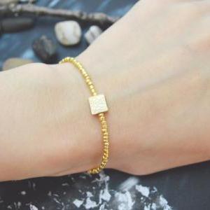 C-112 Gold Beaded Bracelet, Seed Beads Bracelet,..
