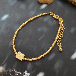 C-112 Gold Beaded Bracelet, Seed Beads Bracelet,..