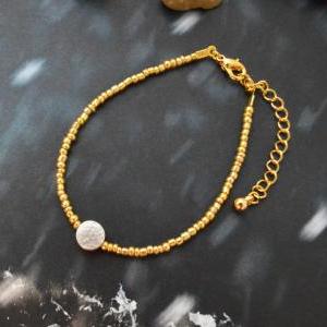 C-110 Gold Beaded Bracelet, Seed Beads Bracelet,..