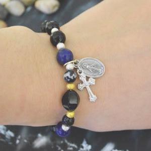 C-150 Rosary bracelet, Stretch brac..
