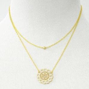 A-169 Layered pendant necklace, Dou..
