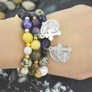 C-153 Rosary bracelet, Stone Bracel..