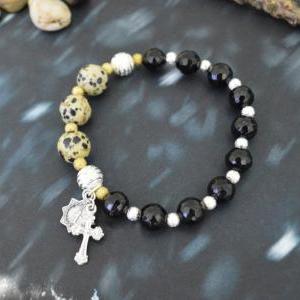 C-145 Rosary bracelet, Stretch brac..