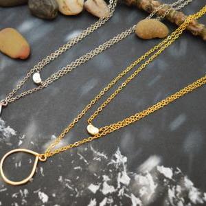 A-174 Layered pendant necklace,Doub..
