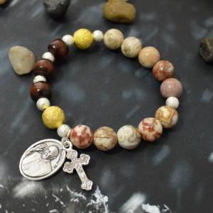 C-136 Rosary bracelet, Stretch brac..
