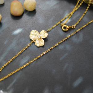 A-180 Sideways Necklace, Cubic Flower Necklace,..