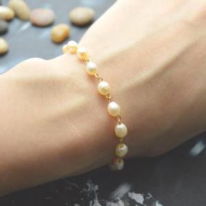 C-078 Rosary bracelet, White pearl ..