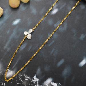 A-183 Sideways Necklace, Orchid, Flower..