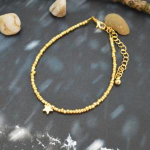 C-122 Gold Beaded Bracelet, Seed Beads Bracelet,..