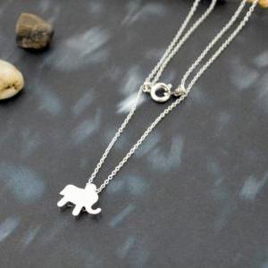 A-190 Personalized Initial Necklace, Elephant..
