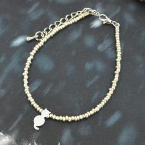 C-154 Silver Beaded Bracelet, Seed Beads Bracelet,..