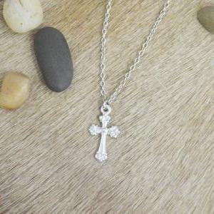 A-187 Cross Necklace, Simple Necklace, Modern..