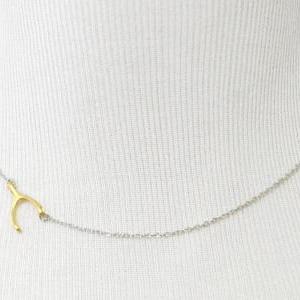 A-178 Sideways wishbone necklace, A..