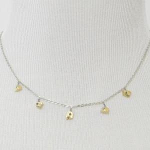 A-156 Metal chips necklace, Simple ..