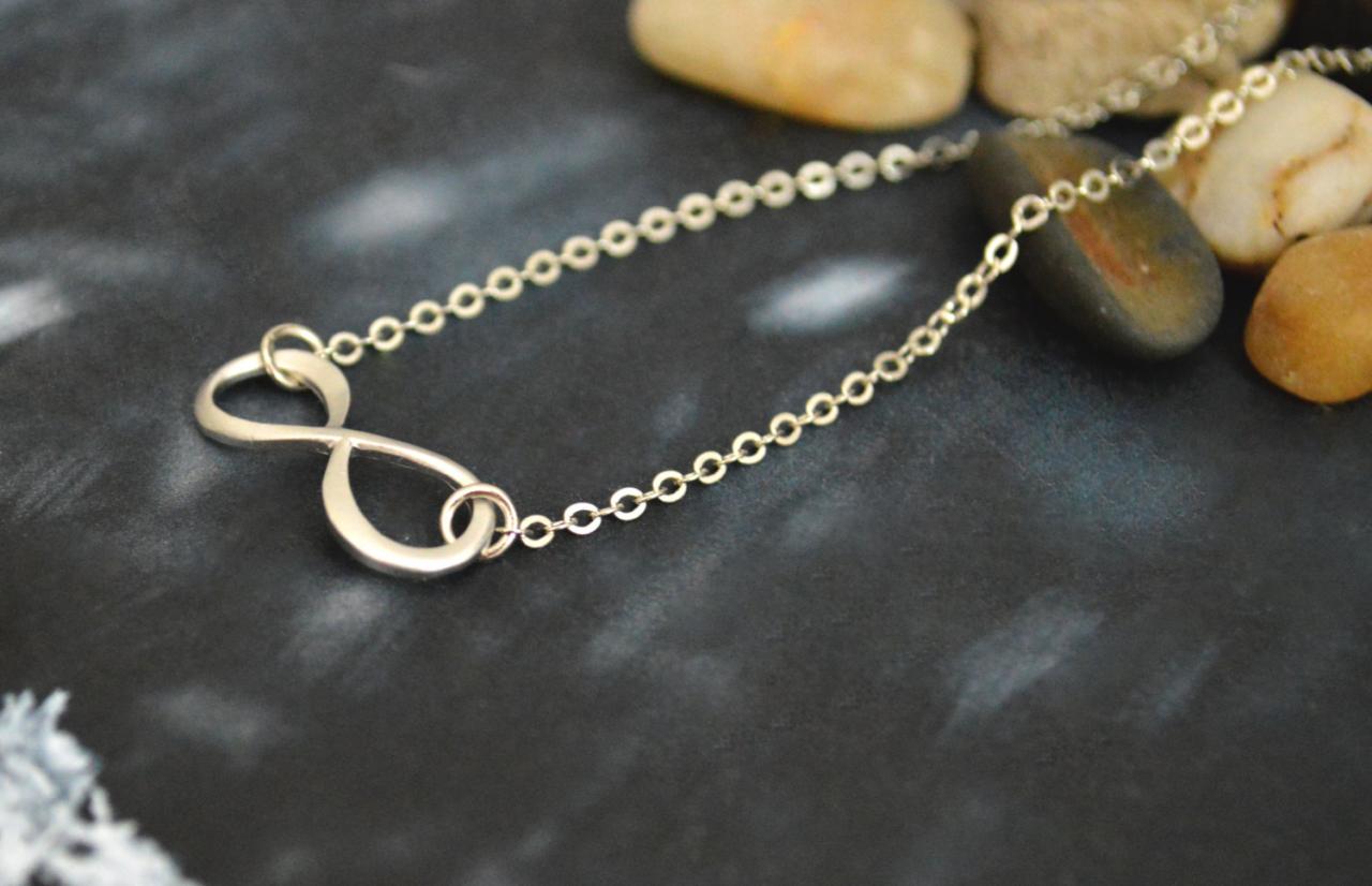 Sale10%) A-032 Infinity Pendant Necklace, Modern Necklace, White Gold Rhodium Plated Chain/special Gifts/everyday Jewelry/