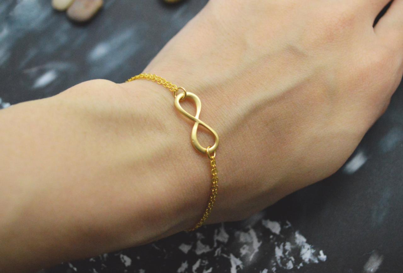 C-039 Infinity bracelet, Double layered bracelet, Simple bracelet, Gold plated/Everyday jewelry/